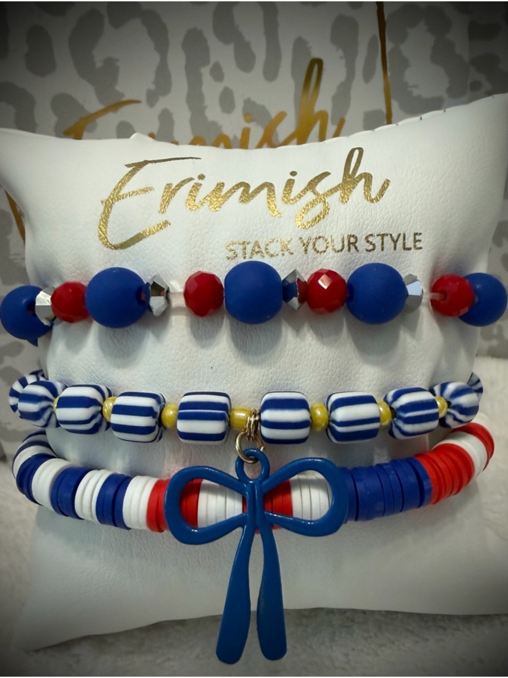 New ERIMISH Bracelets - 3 Pc - RWB - Custom Regular, Kids or Extended Size
